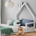 Ver imagem 4 de Cama Casinha Infantil Branco Madeira Montessoriana de Chão Eloa Idimex