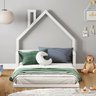 Cama Casinha Infantil Branco Madeira Montessoriana de Chão Eloa Idimex - 2
