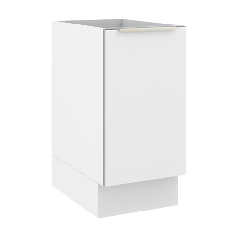 Balcão Madesa Lux 40 cm 1 Porta (Sem Tampo) Branco/Branco Veludo