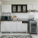 Ver imagem 1 de Cozinha de Aço Completa Diamante 12 Portas 1 Gaveta Branco/Preto 818489 - Telasul