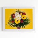 Ver imagem 1 de Quadro Mix de Flores Amarelo Foto Moldura Branca 60x40cm