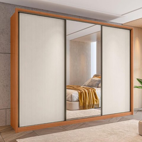 Roupeiro Home Premium Amara 2.7 Freijó Off White