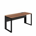 Ver imagem 2 de Escrivaninha Mesa Escritório Diretor com Caixa de Tomadas 150cm Industrial Nogal e Preto