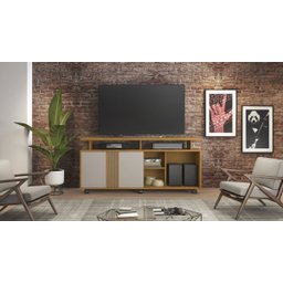 Rack para TV até 58 Polegadas Humor JCM Móveis Cinamomo/Off White-Cinamomo/Grafite - 4