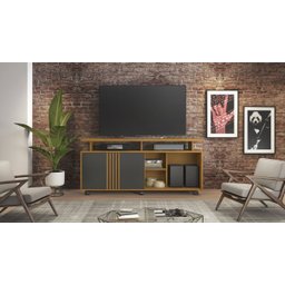 Rack para TV até 58 Polegadas Humor JCM Móveis Cinamomo/Off White-Cinamomo/Grafite - 5