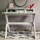 Ver imagem 6 de Mesa Escrivaninha Escritorio 3 Nichos 90 cm Branco Artany