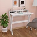 Ver imagem 7 de Mesa Escrivaninha Escritorio 3 Nichos 90 cm Branco Artany