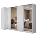Ver imagem 3 de Guarda-roupa Modulado Neo + Guarda-roupa Royale 3 Portas de Correr com Espelhos Branco Madesa
