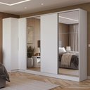 Ver imagem 1 de Guarda-roupa Modulado Neo + Guarda-roupa Royale 3 Portas de Correr com Espelhos Branco Madesa