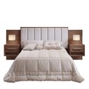 Ver imagem 4 de Conjunto Cabeceira Casal Queen Isis com 2 Mesas de Cabeceira MDF Castanho