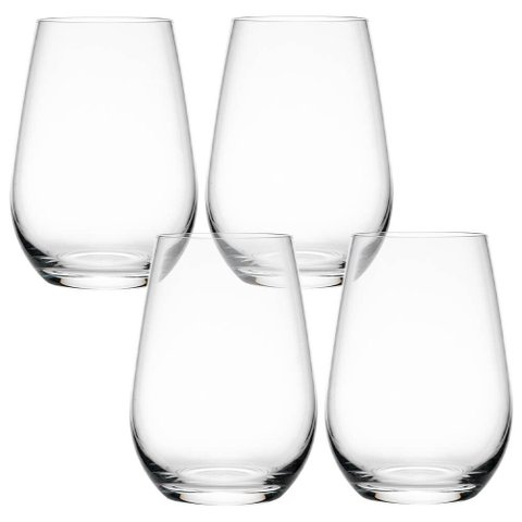 Jogo de Copos de Cristal Transparente Versat 500ml 4 Peças - Seu Lar
