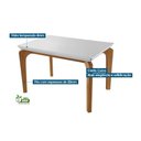 Ver imagem 3 de Conjunto: Mesa Sala Jantar Londrina C/ Tampo Madeirado C/ Vidro Canto Curvo 120x80cm e 4 Cadeiras