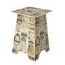 Banquinho em mdf de 6mm Estampa Jornal Retrô30x30x45cm - 1