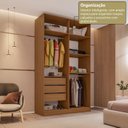 Ver imagem 6 de Guarda Roupa 4 Portas 3 Gavetas Rio Freijo e Branco Yescasa