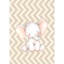 Ver imagem 3 de Kit Três Quadros Aquarela Safari Elefante, Girafa e Leopardo