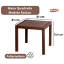 Ver imagem 3 de Mesa Quadrada Rattan Montavel Café Plastico Plasnew