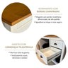 Conjunto 2 Peças Escrivaninha C 2 Gavetas e Armário 2 Portas 100% Madeira Maciça - LinhaTopázio Branco Freijó - 9
