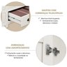 Conjunto 2 Peças Escrivaninha C 2 Gavetas e Armário 2 Portas 100% Madeira Maciça - LinhaTopázio Branco Freijó - 7