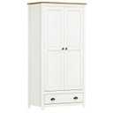 Ver imagem 4 de Conjunto 2 Peças Escrivaninha C 2 Gavetas e Armário 2 Portas 100% Madeira Maciça - LinhaTopázio Branco Freijó