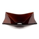 Ver imagem 1 de Cuba de Vidro P/ Banheiro Lavabo Retangular + Válvula Click:marrom