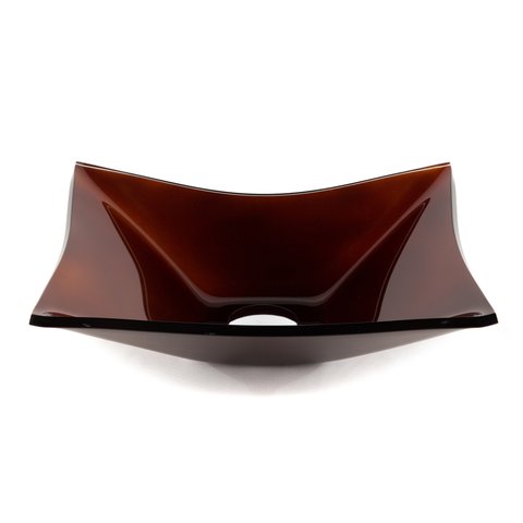 Cuba de Vidro P/ Banheiro Lavabo Retangular + Válvula Click:marrom