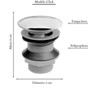 Ver imagem 2 de Cuba de Vidro P/ Banheiro Lavabo Retangular + Válvula Click:marrom