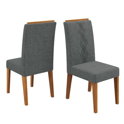 Conjunto de 2 Cadeiras Estofada Sala de Jantar Tati