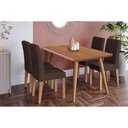 Ver imagem 1 de Conjunto: Mesa Sala Jantar Adele Tampo Madeirado 130x80cm e 4 Cadeiras Maia Carvalho/cinamomo -