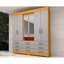 Ver imagem 6 de Guarda Roupa Casal 6 Portas (2 C/ Espelho) e 9 Gavetas Débora Cinamomo/off White - Acp