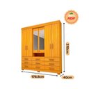 Ver imagem 4 de Guarda Roupa Casal 6 Portas (2 C/ Espelho) e 9 Gavetas Débora Cinamomo/off White - Acp
