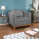 Ver imagem 3 de Kit Sofá 3 Lugares e 2 Poltronas Europa 180 cm Estilo Conforto e Elegância Suede Cinza - Amarena