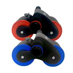 Kit 2 Rodas Duplas Rolo C/ Apoio Exercícios Abdominal Lombar Profissional - 2