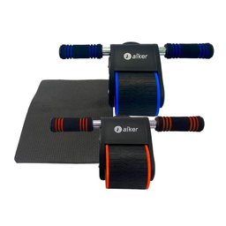 Kit 2 Rodas Duplas Rolo C/ Apoio Exercícios Abdominal Lombar Profissional - 5