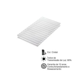 Cobertura Policarbonato Alveolar 6,00m x 1,50m - Cristal 6mm - 2