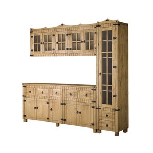 Conjunto de Cozinha 05 Portas Madeira Maciça Barroco