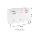 Ver imagem 3 de Gabinete P/pia Cozinha Balcão Mirage New Aço 3 Portas e 3 Gavetas S/tampo 120cm Branco - Telasul