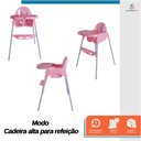Ver imagem 2 de Cadeirão de Alimentação Cadeira Alta Infantil Bebê Bandeja Removivel Papa Rosa - Baby Style