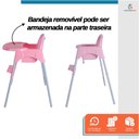 Ver mais imagens de Cadeirão de Alimentação Cadeira Alta Infantil Bebê Bandeja Removivel Papa Rosa - Baby Style