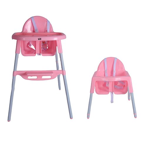 Cadeirão de Alimentação Cadeira Alta Infantil Bebê Bandeja Removivel Papa Rosa - Baby Style
