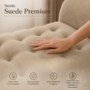 Ver imagem 4 de Recamier 120 cm com Design Moderno em Suede e Efeito Captonê Bege