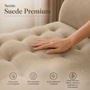 Ver imagem 4 de Recamier 120 cm com Design Moderno em Suede e Efeito Captonê Bege