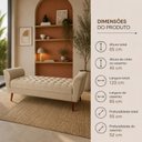 Ver imagem 3 de Recamier 120 cm com Design Moderno em Suede e Efeito Captonê Bege