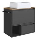 Ver imagem 1 de Gabinete de Banheiro com Cuba 01 Porta 60cm Mel Grafite Proddy