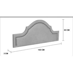 Cabeceira Queen Curva 160x60cm Luxo Estofada Com Tachas - Suede Cinza - 3