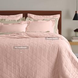 Fronha King Karsten 2 Peças 270 Fios Cetim Domos Rosa - 2