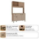 Ver imagem 5 de Cozinha Compacta 120cm 100% MDF 15cm 5 Portas e 1 Gaveta Marrom/Champagne/Rosé