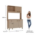Ver imagem 3 de Cozinha Compacta 120cm 100% MDF 15cm 5 Portas e 1 Gaveta Marrom/Champagne/Rosé