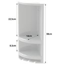 Ver imagem 2 de Suporte de Canto Cantoneira Porta Shampoo Branco + Kit para Banheiro Redondo 5 Pçs Preto