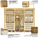 Ver imagem 7 de Guarda-Roupa Casal 6 Portas 6 Portas Reflecta com LED com Pés 100% MDF Splendor Marrom/Marrome