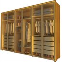 Ver imagem 3 de Guarda-Roupa Casal 6 Portas 6 Portas Reflecta com LED com Pés 100% MDF Splendor Marrom/Marrome